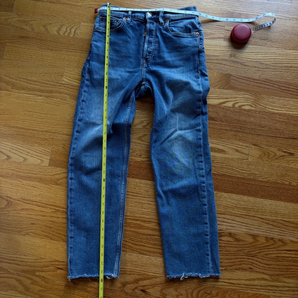 RE/DONE 70s Stove Pipe High Rise Straight Leg Jeans Mid 70s Wash Size 27 - Picture 14 of 16